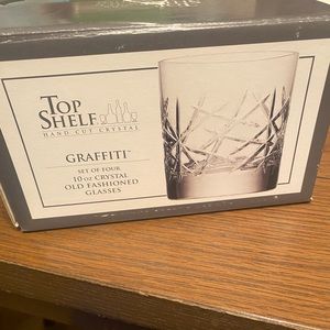 Top Shelf Graffiti Crystal Glasses, 4 in a pack